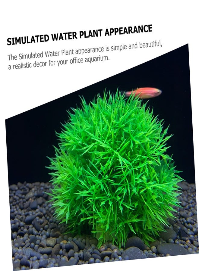 BCOATH Lifelike Aquatic Plants Decorations 2Pcs Fake Water Grass Balls for Fish Tank Aquarium Decors Lightweight Plastic Underwater Crafts for Home and Office - Image 5